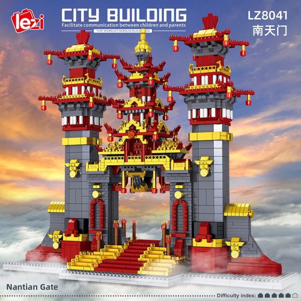 Lezi 8041 World Architecture Journey to the West Nantian Gate DIY Mini Diamond Blocks Bricks Building 1 - LOZ™ MINI BLOCKS