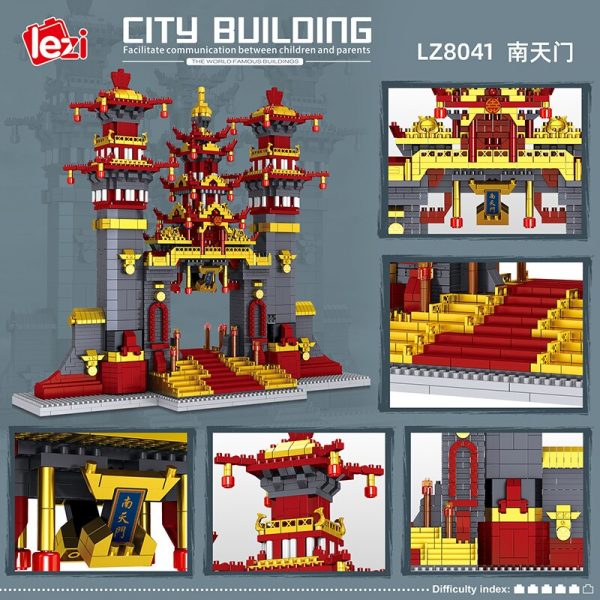 Lezi 8041 World Architecture Journey to the West Nantian Gate DIY Mini Diamond Blocks Bricks Building 4 - LOZ™ MINI BLOCKS