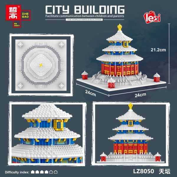 Lezi 8050 World Architecture Ancient Temple of Heaven Snow Winter Mini Diamond Blocks Bricks Building Toy 4 - LOZ™ MINI BLOCKS