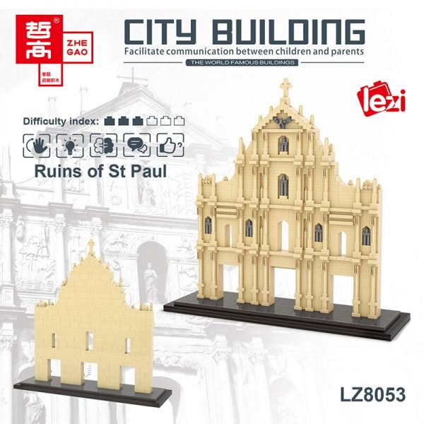 Lezi 8053 City Architecture Macao Ruins of St Paul Gateway Archway Mini Diamond Blocks Bricks Building 2 - LOZ™ MINI BLOCKS