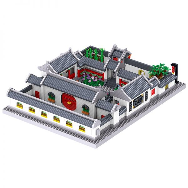 Lezi 8055 Architektur Alte Hof Haus Baum Blume 3D Modell Mini Diamant Bl cke Ziegel Geb 4 - LOZ™ MINI BLOCKS