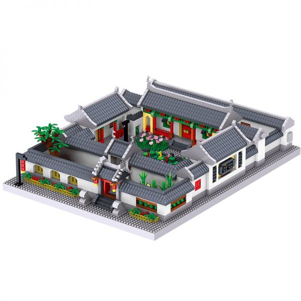 Lezi 8055 Architektur Alte Hof Haus Baum Blume 3D Modell Mini Diamant Bl cke Ziegel Geb 5 - LOZ™ MINI BLOCKS