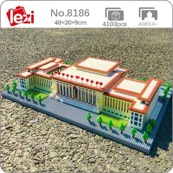 Lezi 8186 World Architecture China Great Hall of the People Tree DIY Mini Diamond Blocks Bricks - LOZ™ MINI BLOCKS