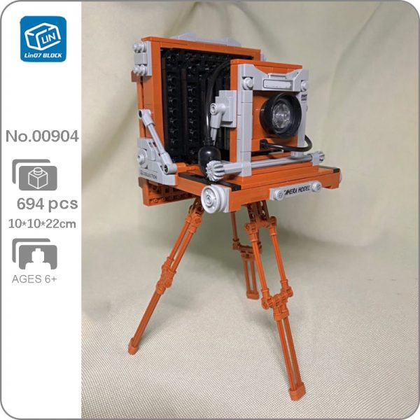 Lin 00904 Vintage Flashbulb Camera Foldable Support Machine 3D Model DIY Mini Blocks Bricks Building Toy - LOZ™ MINI BLOCKS