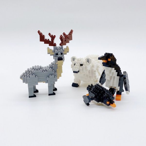 PZX 6622 Animal World Penguin Bird Polar Bear Deer 3D Model DIY Mini Diamond Blocks Bricks 4 - LOZ™ MINI BLOCKS