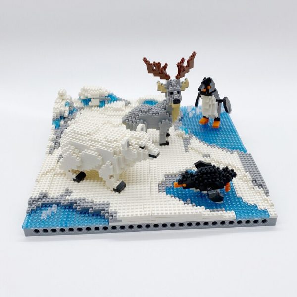 PZX 6622 Animal World Penguin Bird Polar Bear Deer 3D Model DIY Mini Diamond Blocks Bricks - LOZ™ MINI BLOCKS