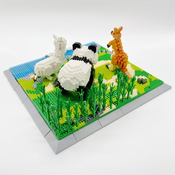 PZX 6625 Animal World Panda Beer Kangaroo Alpaca 3D Model DIY Mini Diamond Blocks Bricks Building 3 - LOZ™ MINI BLOCKS