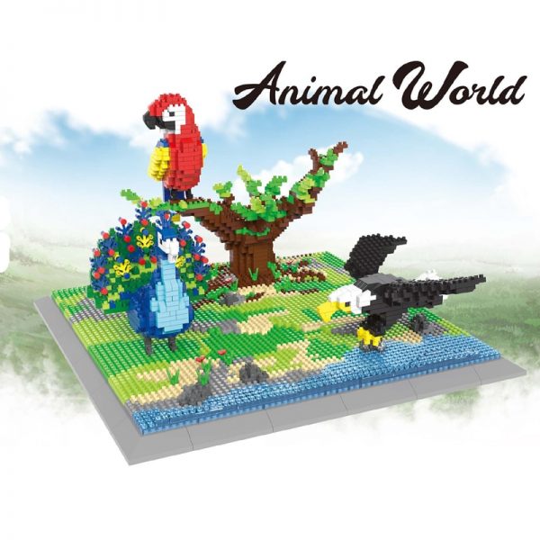 PZX 6626 Animal World Parrot Weagle Peacock Bird 3D Model DIY Mini Diamond Blocks Bricks Building 1 - LOZ™ MINI BLOCKS