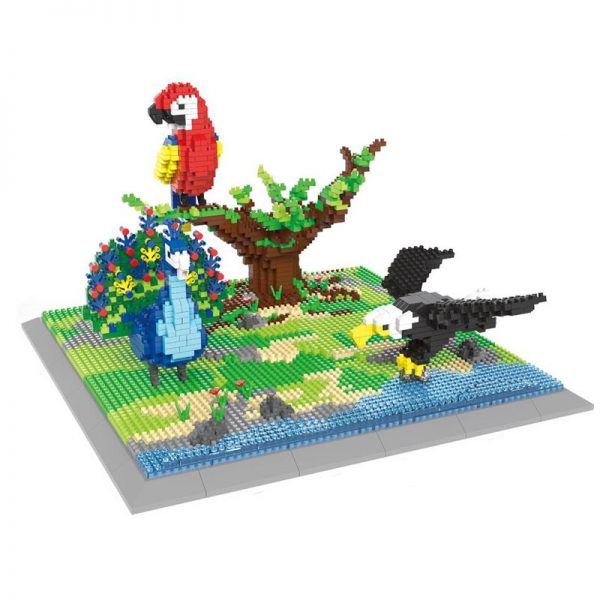 PZX 6626 Animal World Parrot Weagle Peacock Bird 3D Model DIY Mini Diamond Blocks Bricks Building 2 - LOZ™ MINI BLOCKS