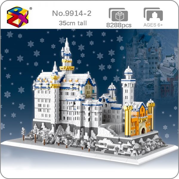 PZX 9914 2 World Architecture Snowing Swan Stone Castle 3D Model DIY Mini Diamond Blocks Bricks - LOZ™ MINI BLOCKS