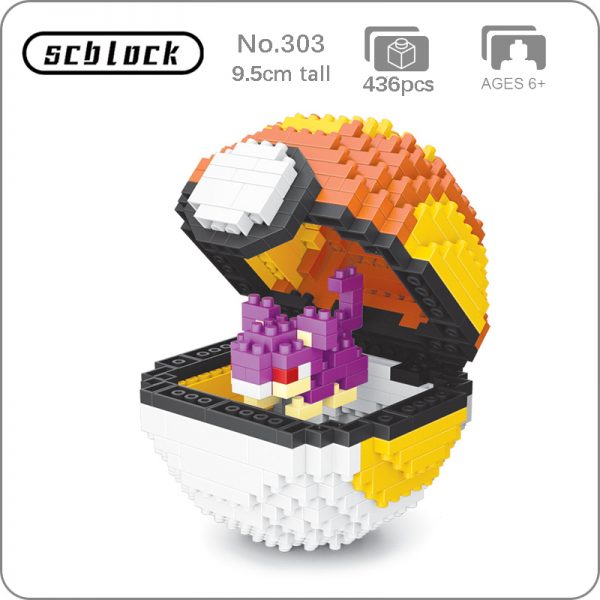 SC 303 Anime Pocket Monster Fast Ball Rattata Animal 3D Model DIY Mini Diamond Blocks Bricks - LOZ™ MINI BLOCKS
