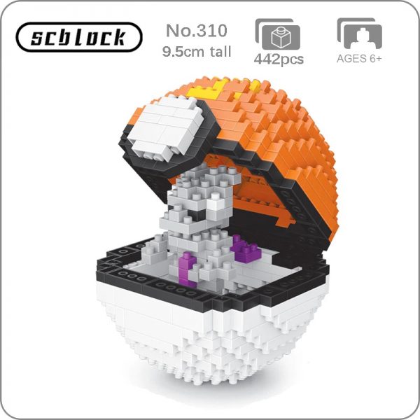 SC 310 Anime Pocket Monster Sport Ball Mewtwo Animal 3D Model DIY Mini Diamond Blocks Bricks - LOZ™ MINI BLOCKS