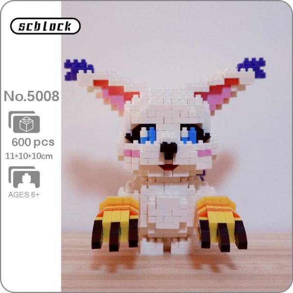 SC 5008 Anime Digimon Tailmon Digital Monster Cat Animal Model DIY Mini Diamond Blocks Bricks Building - LOZ™ MINI BLOCKS