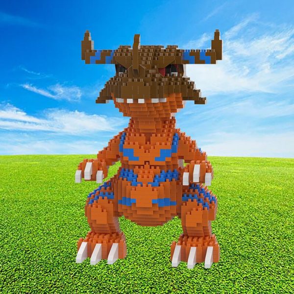 SC 5010 Anime Digimon Greymon Digital Monster Dragon Animal 3D Model Mini Diamond Blocks Bricks Building 1 - LOZ™ MINI BLOCKS