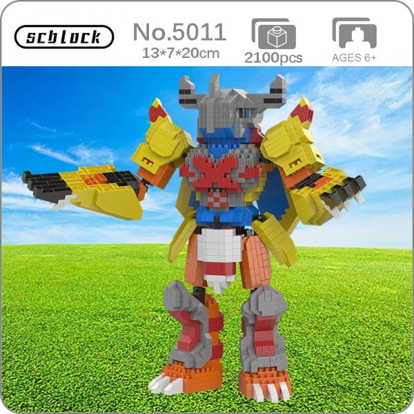 SC 5011 Anime Digimon War Greymon Digital Monster Dragon Animal DIY Mini Diamond Blocks Bricks Building - LOZ™ MINI BLOCKS