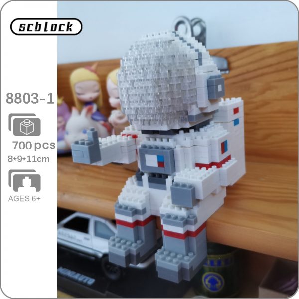 SC 8803 1 Space Adventure Astronaut White Helmet 3D Model DIY Mini Diamond Blocks Bricks Building - LOZ™ MINI BLOCKS