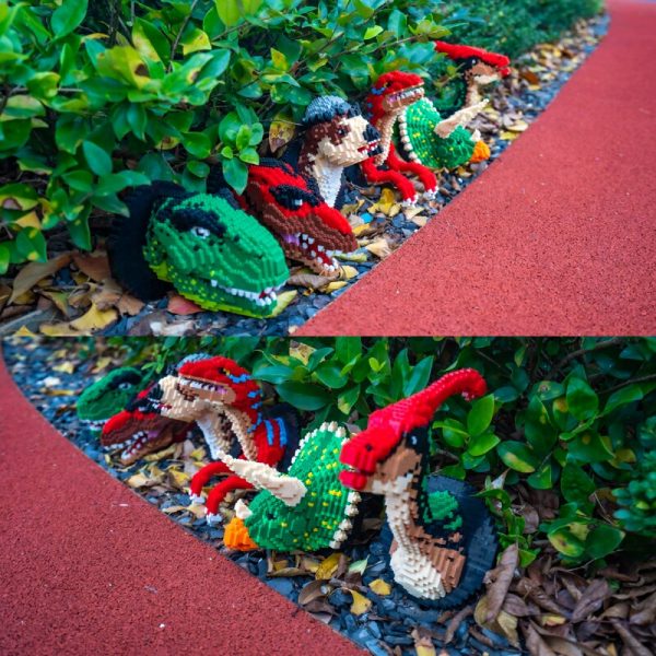 SC Dinosaur Tyrannosaurus Rex Triceratops Velociraptor Animal Monster Head 3D DIY Mini Diamond Blocks Bricks Building 2 - LOZ™ MINI BLOCKS