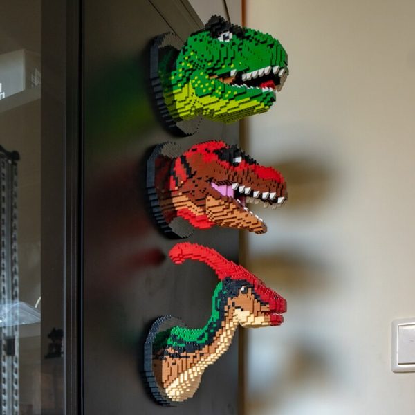 SC Dinosaur Tyrannosaurus Rex Triceratops Velociraptor Animal Monster Head 3D DIY Mini Diamond Blocks Bricks Building 4 - LOZ™ MINI BLOCKS