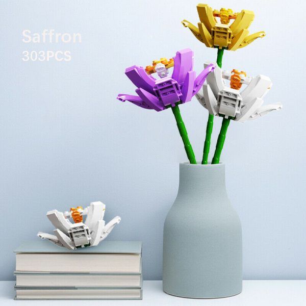 Sembo 601232 Colourful Flowers Bouquet Saffron 3pcs lot Garden Plant Model Mini Blocks Bricks Building Toy - LOZ™ MINI BLOCKS