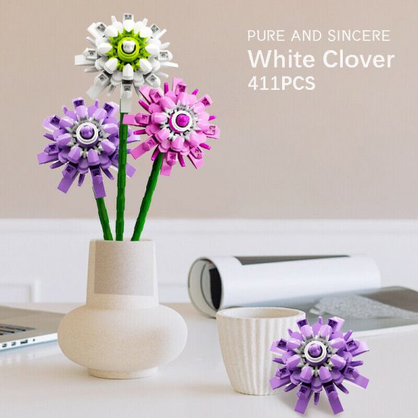 Sembo 601234 Colourful Flowers Bouquet Trifolium Repens L 3pcs lot Plant DIY Mini Blocks Bricks Building - LOZ™ MINI BLOCKS