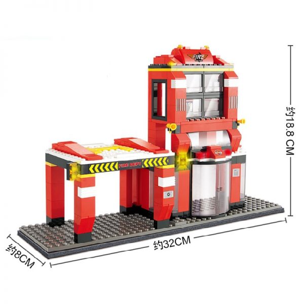 Sluban B0227 Fire Station Firehouse Fireman Ambulance Plane Rescue Truck Car Mini Blocks Bricks Building Toy 1 - LOZ™ MINI BLOCKS
