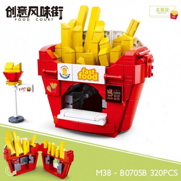 Sluban B0705B Food Court French Fries Fast Restaurant City Street Assembly Mini Blocks Bricks Building Toy 3 - LOZ™ MINI BLOCKS