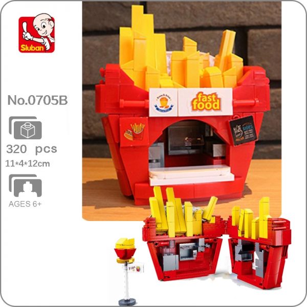 Sluban B0705B Food Court French Fries Fast Restaurant City Street Assembly Mini Blocks Bricks Building Toy - LOZ™ MINI BLOCKS