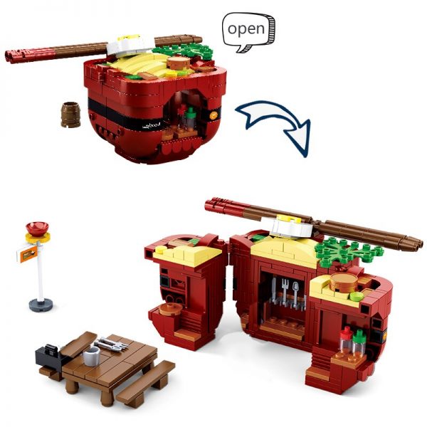 Sluban B0705F Fast Food Court Japanese Ramen Noodle Restaurant DIY Assembly Mini Blocks Bricks Building Toy 3 - LOZ™ MINI BLOCKS