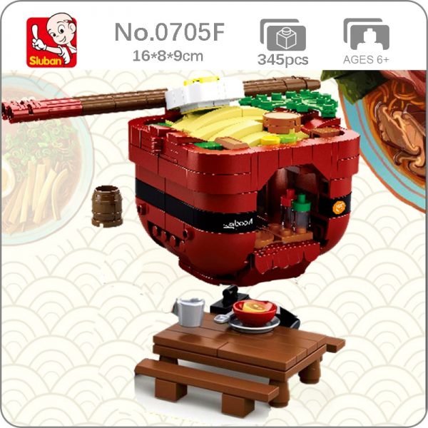 Sluban B0705F Fast Food Court Japanese Ramen Noodle Restaurant DIY Assembly Mini Blocks Bricks Building Toy - LOZ™ MINI BLOCKS