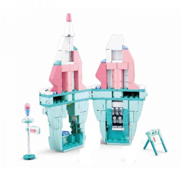 Sluban B0705G Food Court Ice Cream Shop Store Restaurant City Street Model Mini Blocks Bricks Building 3 - LOZ™ MINI BLOCKS