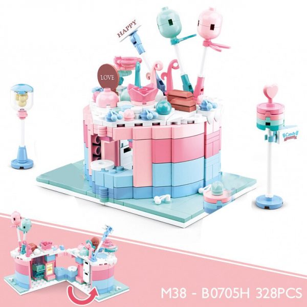 Sluban B0705H Food Court Candy Birthday Cake Shop Store Restaurant Assembly Mini Blocks Bricks Building Toy 5 - LOZ™ MINI BLOCKS