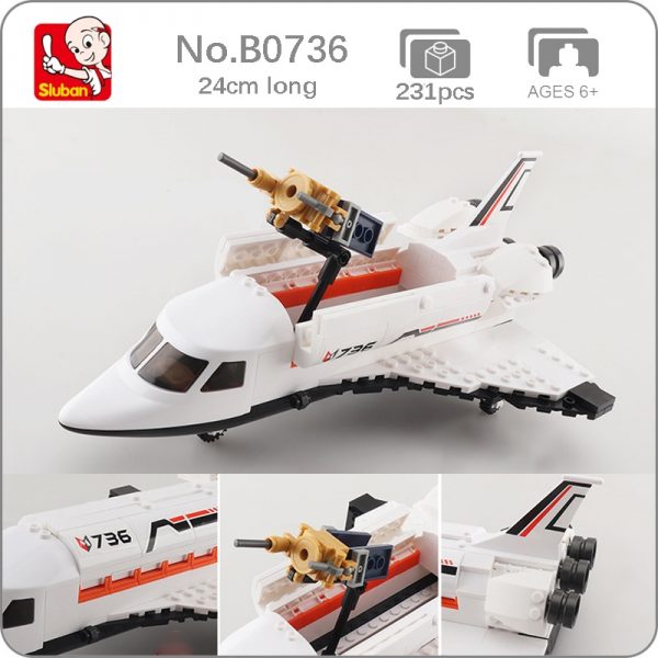 Sluban B0736 Space Adventure Shuttle Plane Astronaut Aeroplane Airbus Jet 3D Mini Blocks Bricks Building Toy - LOZ™ MINI BLOCKS