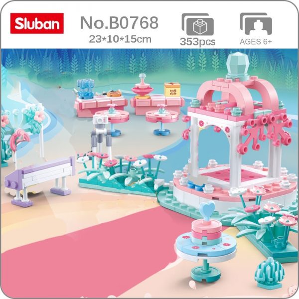 Sluban B0768 Pink Dream Wedding Ceremony Dance Party Piano Garden City DIY Mini Blocks Bricks Building - LOZ™ MINI BLOCKS