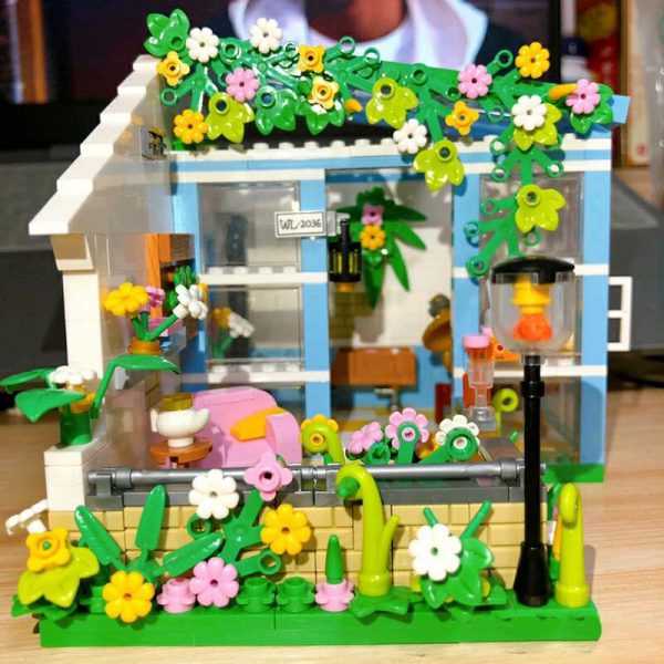 WLCX 2036 Architektur Stadt Stra e Sonnenschein Gew chshaus Blume Haus Zimmer DIY Mini Bl cke 3 - LOZ™ MINI BLOCKS