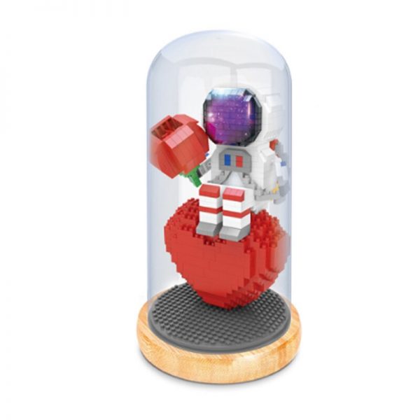 WS Space Astronaut Spaceman Heart Rose Flower Led Light Display Cover Wood Base Mini Diamond Blocks 5 - LOZ™ MINI BLOCKS