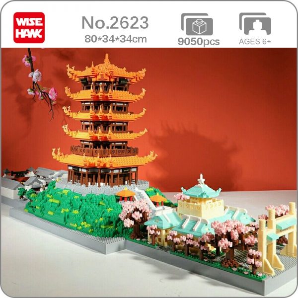 Weagle World Architecture Yellow Crane Tower University Peach Trees Mini Diamond Blocks Bricks Building Toy for - LOZ™ MINI BLOCKS