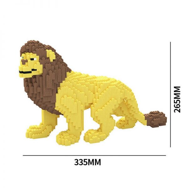 XIZAI 8008 Yellow Male Lion Wild Animal Pet 3D Model 34cm long DIY Mini Magic Blocks 1 - LOZ™ MINI BLOCKS