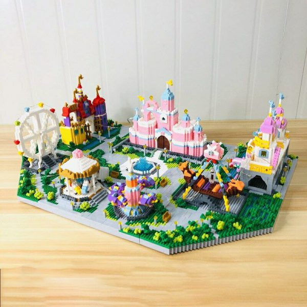 YZ Architecture Amusement Park Castle Ferris Wheel Merry go round 3D Mini Diamond Blocks Bricks Building 1 - LOZ™ MINI BLOCKS