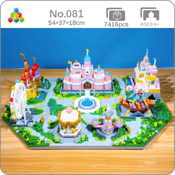 YZ Architecture Amusement Park Castle Ferris Wheel Merry go round 3D Mini Diamond Blocks Bricks Building - LOZ™ MINI BLOCKS