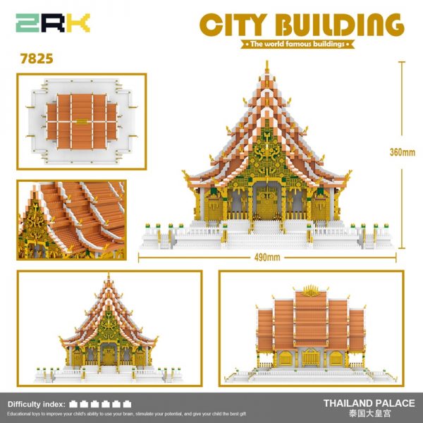 ZRK 7825 World Architecture Thailand Bangkok Grand Palace Model DIY Mini Diamond Blocks Bricks Building Toy 1 - LOZ™ MINI BLOCKS