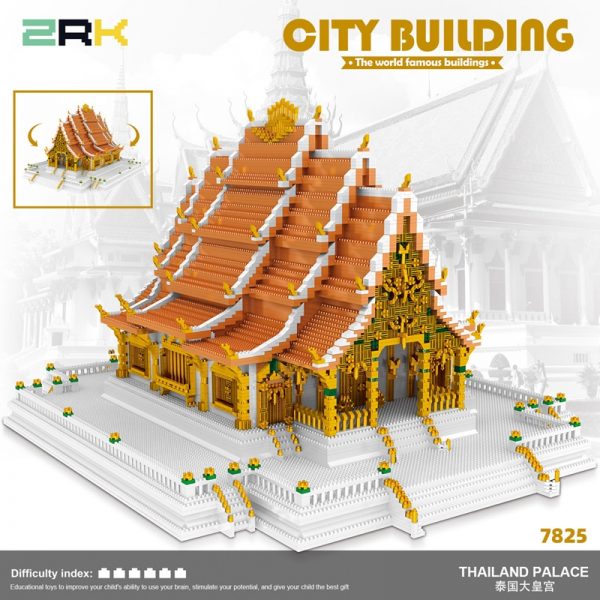 ZRK 7825 World Architecture Thailand Bangkok Grand Palace Model DIY Mini Diamond Blocks Bricks Building Toy 4 - LOZ™ MINI BLOCKS